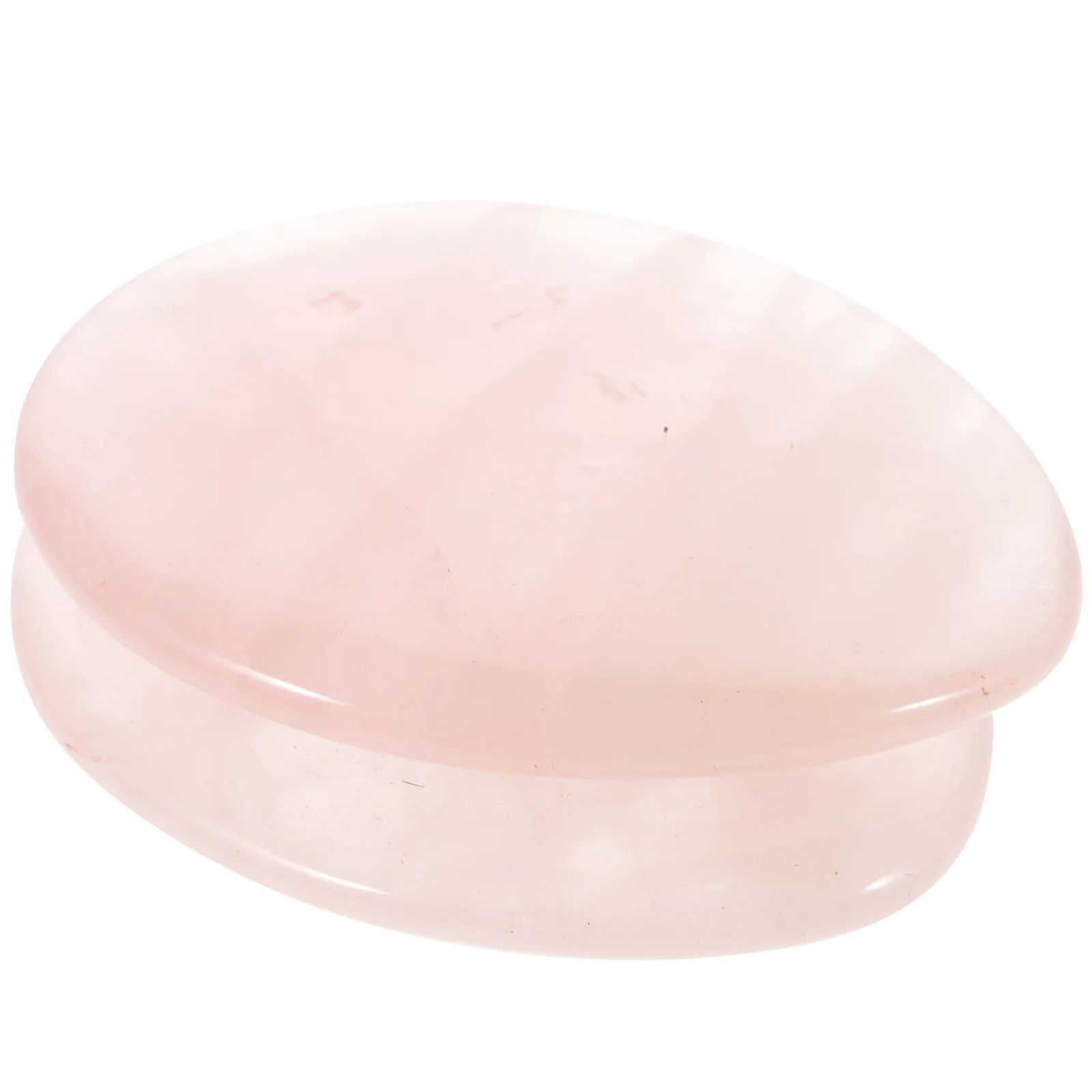 

2pcs Pink Quartz Thumb Stones for Portable Worry Stones Mini Scraping Plate Face Neck Body Massage Enhance