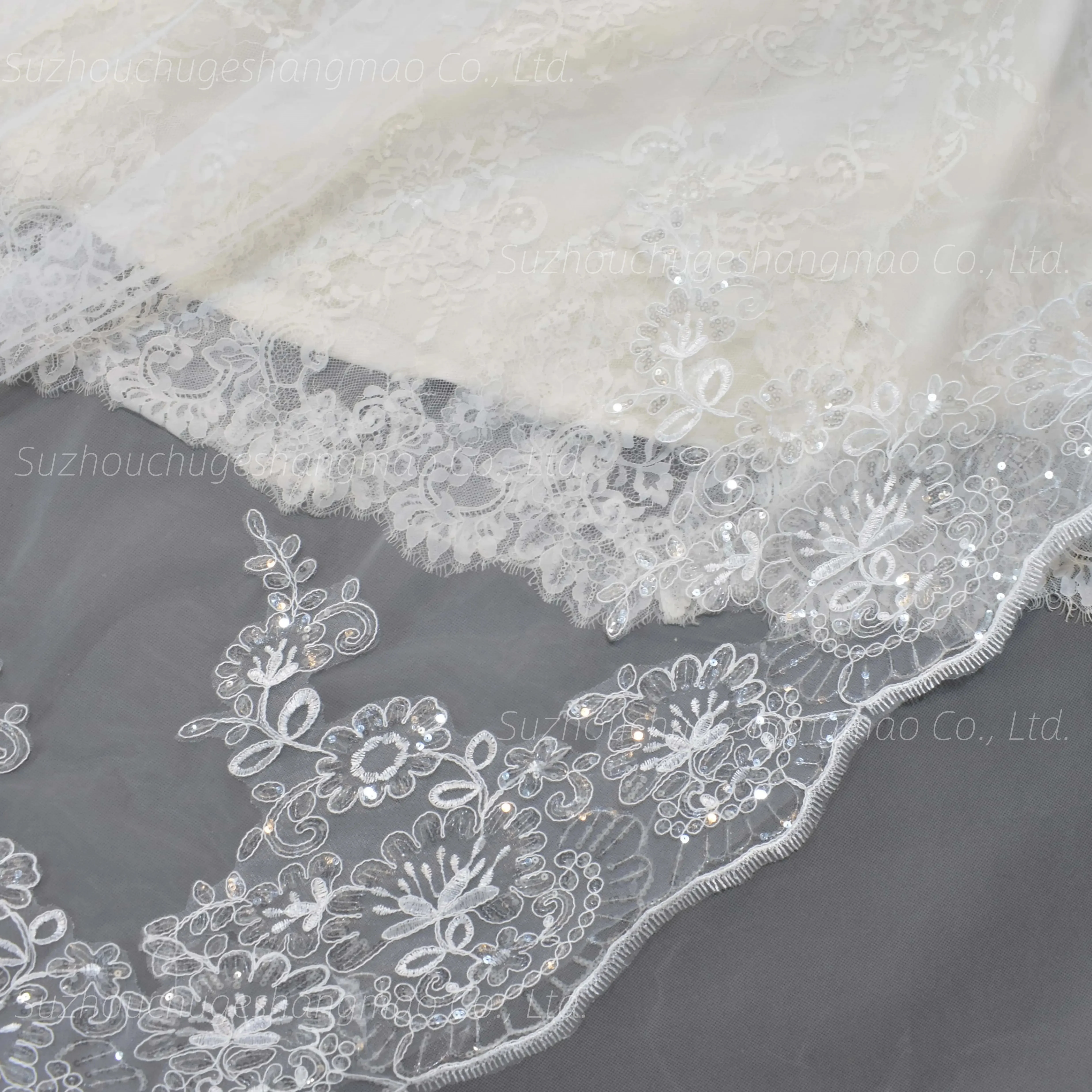 جديد حار بيع الحجاب الزفاف حجاب الزفاف الطويل الدانتيل يزين لينة صافي كاتدرائية الحجاب جميل الترتر طرحة الزفاف