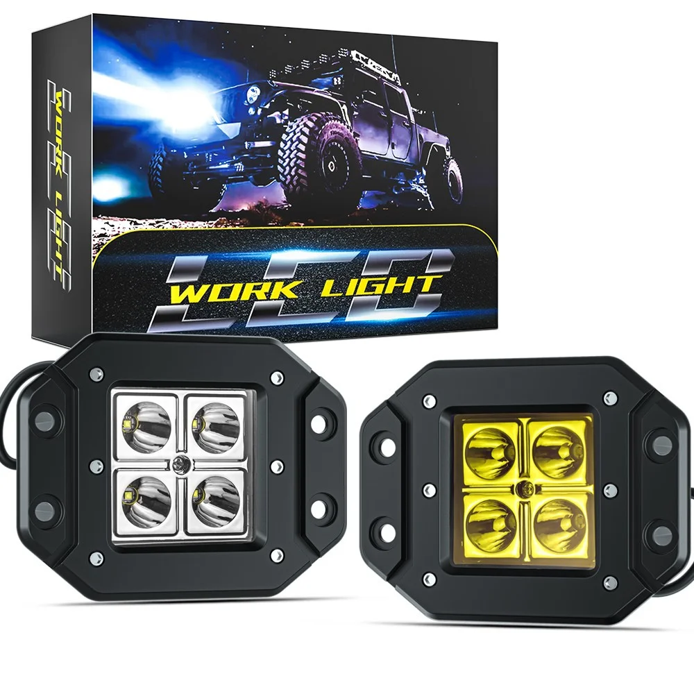 Off Road Vehicle Work Light Embedded Led Spotlight Strong Light 4-Inch Car Mounted Off-Road Modification Special Aluminum Alloy