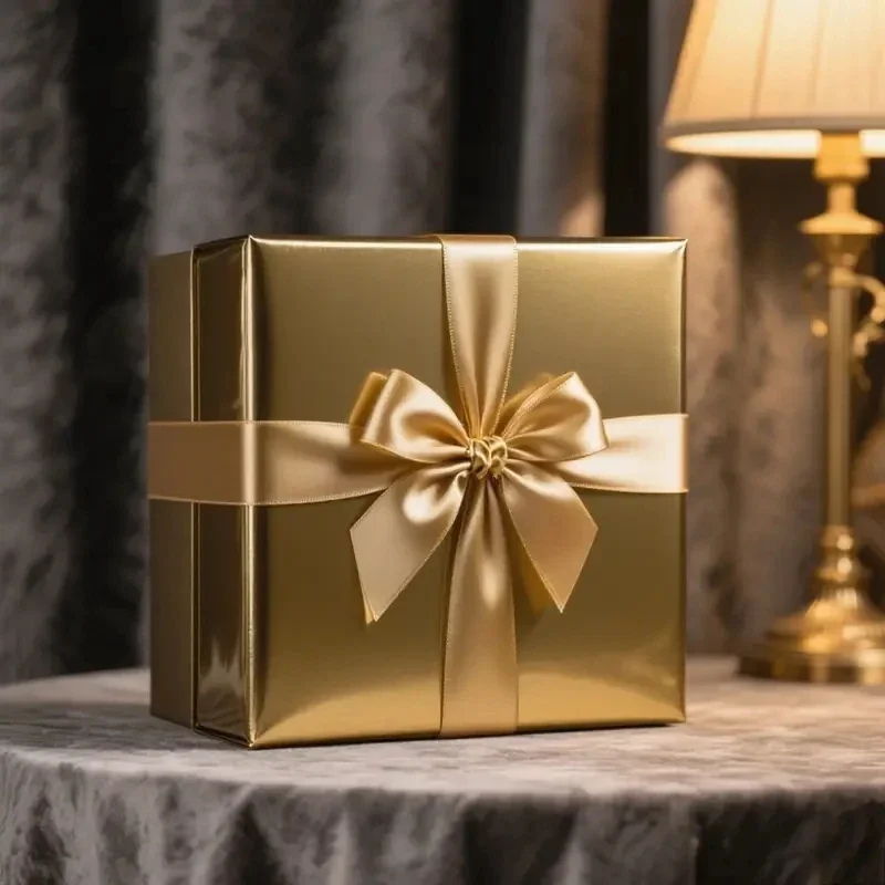 1 roll of gold ribbon, wrinkle resistant and easy to cut, suitable for wedding decoration and DIY handmade scenes