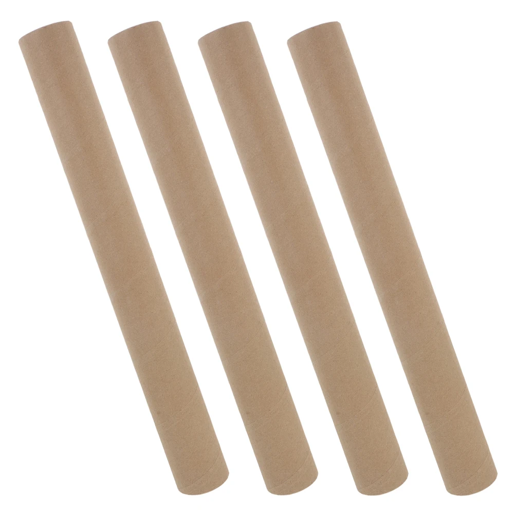 

4pcs Kraft Paper Mailing Tubes Heavy Duty Storage Poster Brown Cardboard Shipping Reusable Document Artwork Blueprint Transport