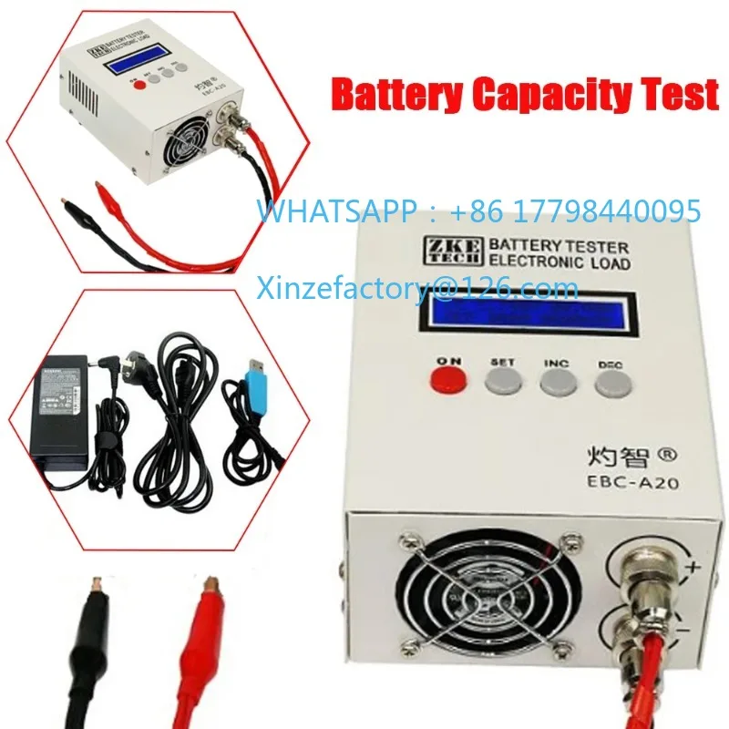 جهاز اختبار سعة بطارية الليثيوم القابل للتخصيص EBC-A20، شحن/تفريغ 20 أمبير، طاقة 85 وات، دقة 0.001 أمبير، مدخل DC19V-20V، 4 أسلاك #2