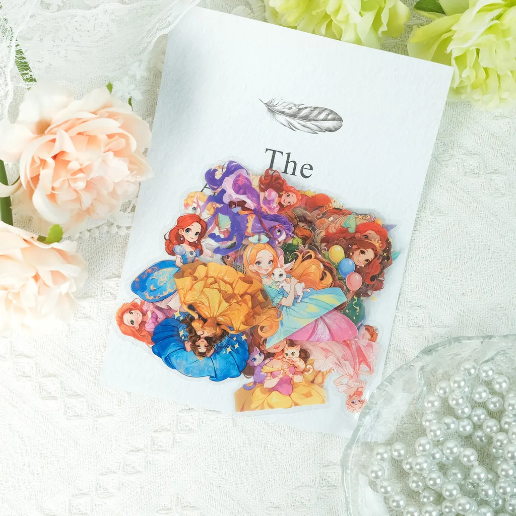 50 قطعة الأميرة خرافة شفافة ملصقات مقاومة للماء الاطفال مكافأة الشارات لأجهزة الكمبيوتر المحمولة حالات الهاتف تسجيل متجر YourLife #4