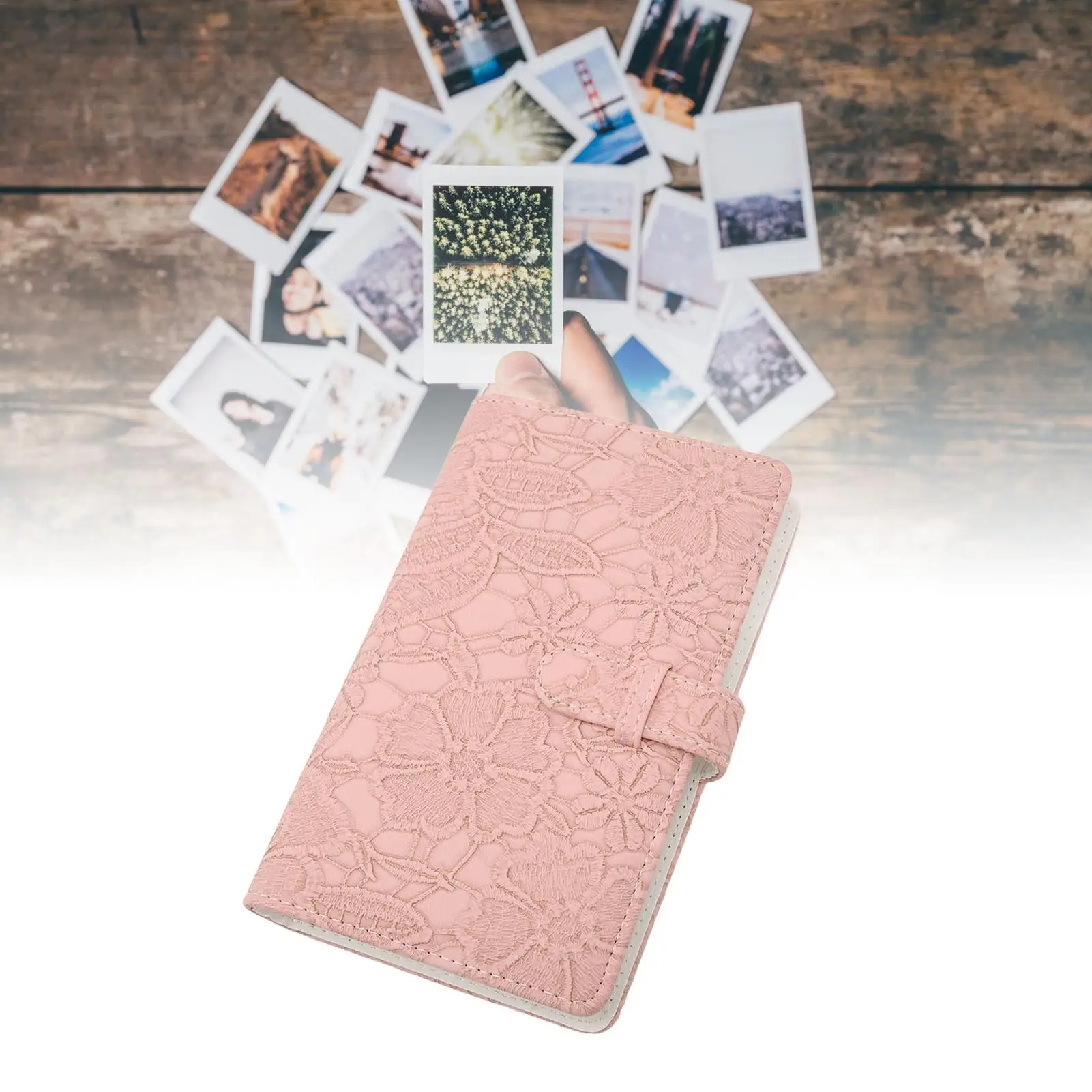 96-Pocket PU Leather Mini Photo Album - Lightweight Fashionable Storage for Cards & Photos