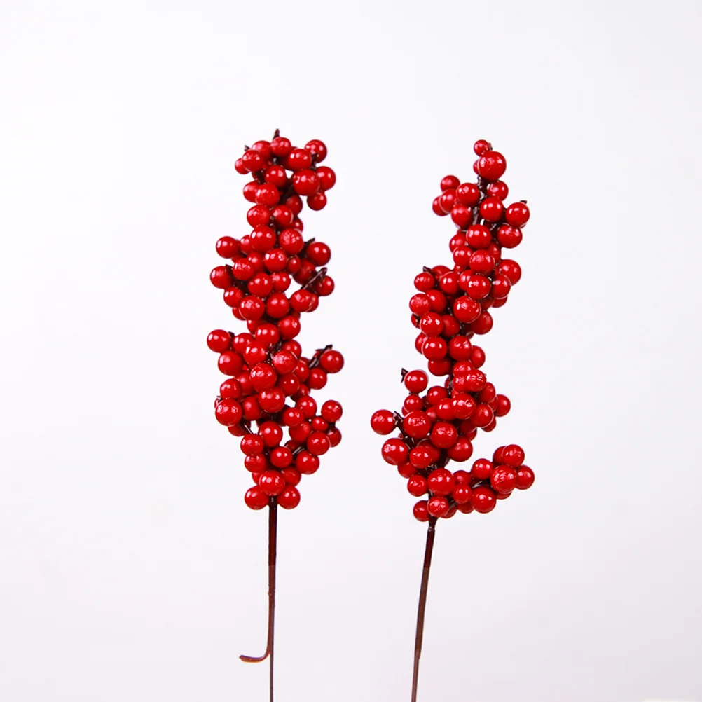 6 Pcs Artificial Berries Christmas Vase Filler Holly Berry Stems Decor Xmas Branches Accessories