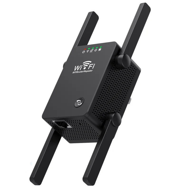 

4 Antenna 300M WiFi Extender, Wireless Signal Booster Repeater for Home Router, US/EU Plug