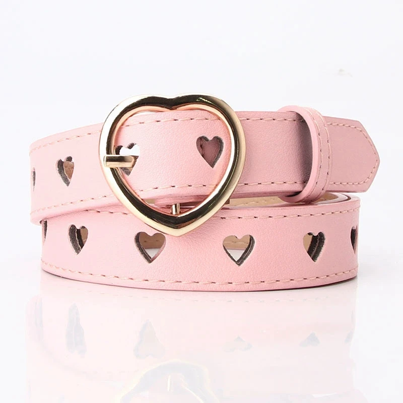 Hollow Out Loving Heart Ladies Waist Belt Women Belt  for Trousers Pin Buckle Leather personality Female Vintage Belt