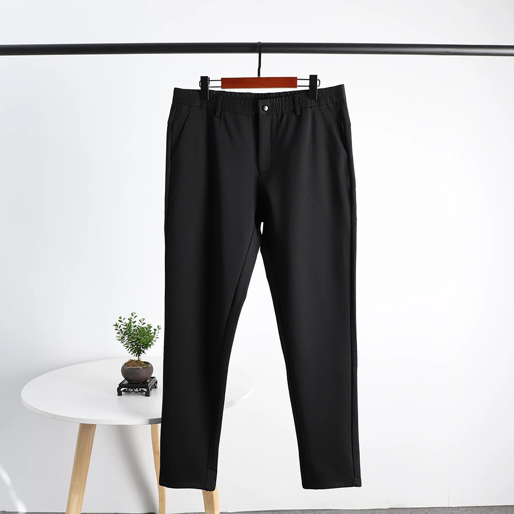 

Мужские брюки премиум-класса: повседневные, прямые, для офиса, осенние, универсальные, модные, городские, однотонные