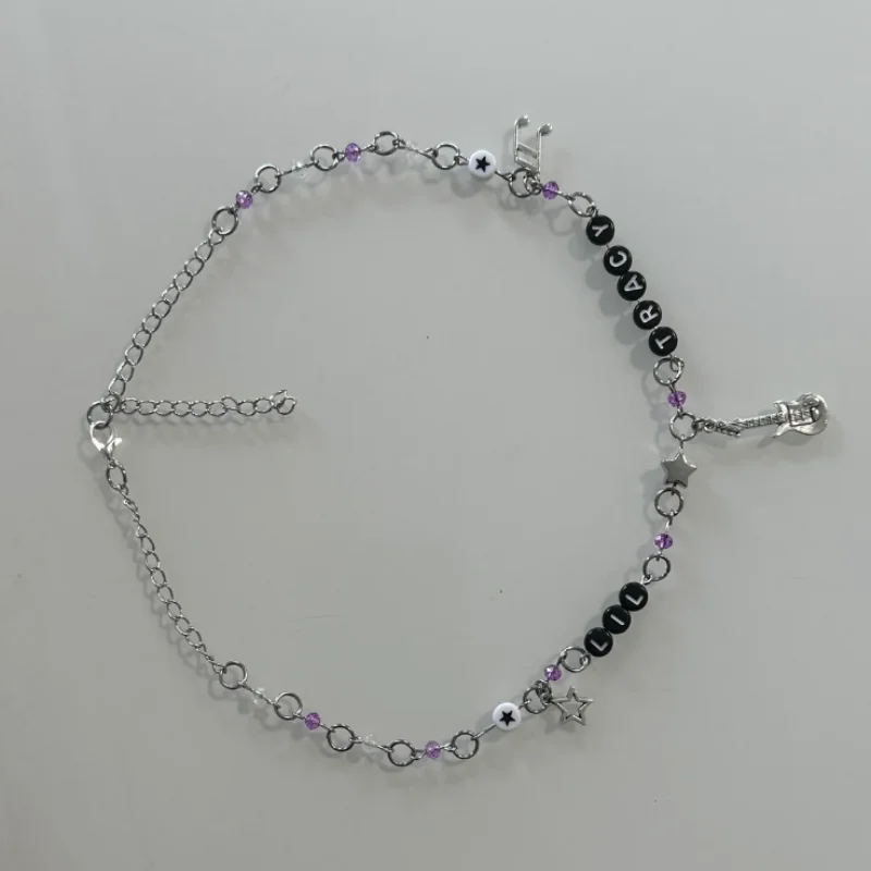 lil Tracy Lil peep beaded necklace Stars & Hearts Bracelet, Grunge, Y2k, Fairy necklace , Coquette, Fairycore, Beaded necklace