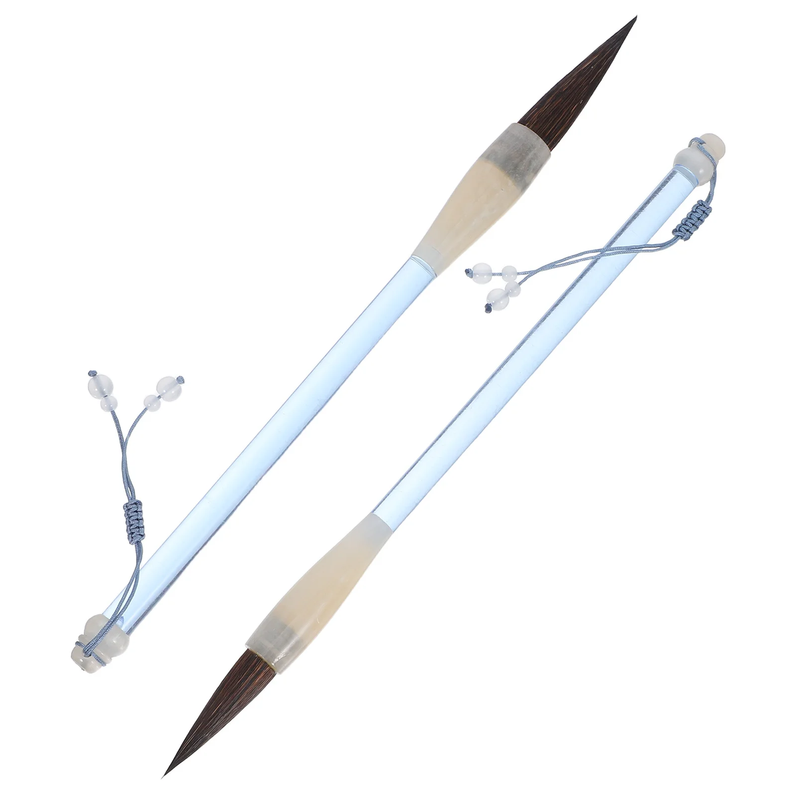 

2pcs Chinese Calligraphy Brush Set: Traditional Maobi Sumi Brushes For Beginners Kids Writing Practice, Kanji Ink Brush Pens,