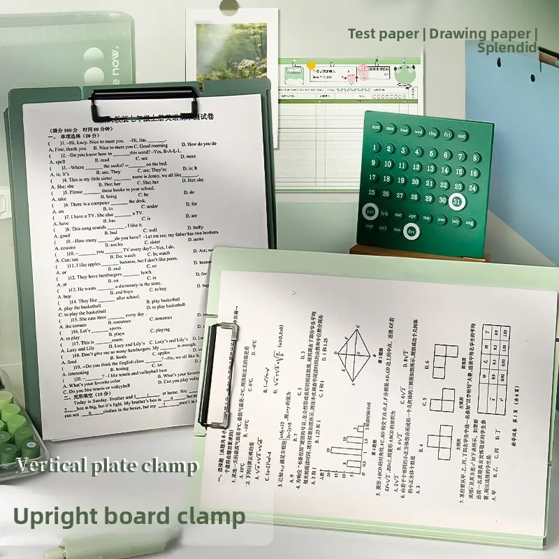 Verticaal klembord A4 documenthouder PP verdikte papierhouder Kantoorschrijfbord Testpaperclip Vergadering Record Klembord