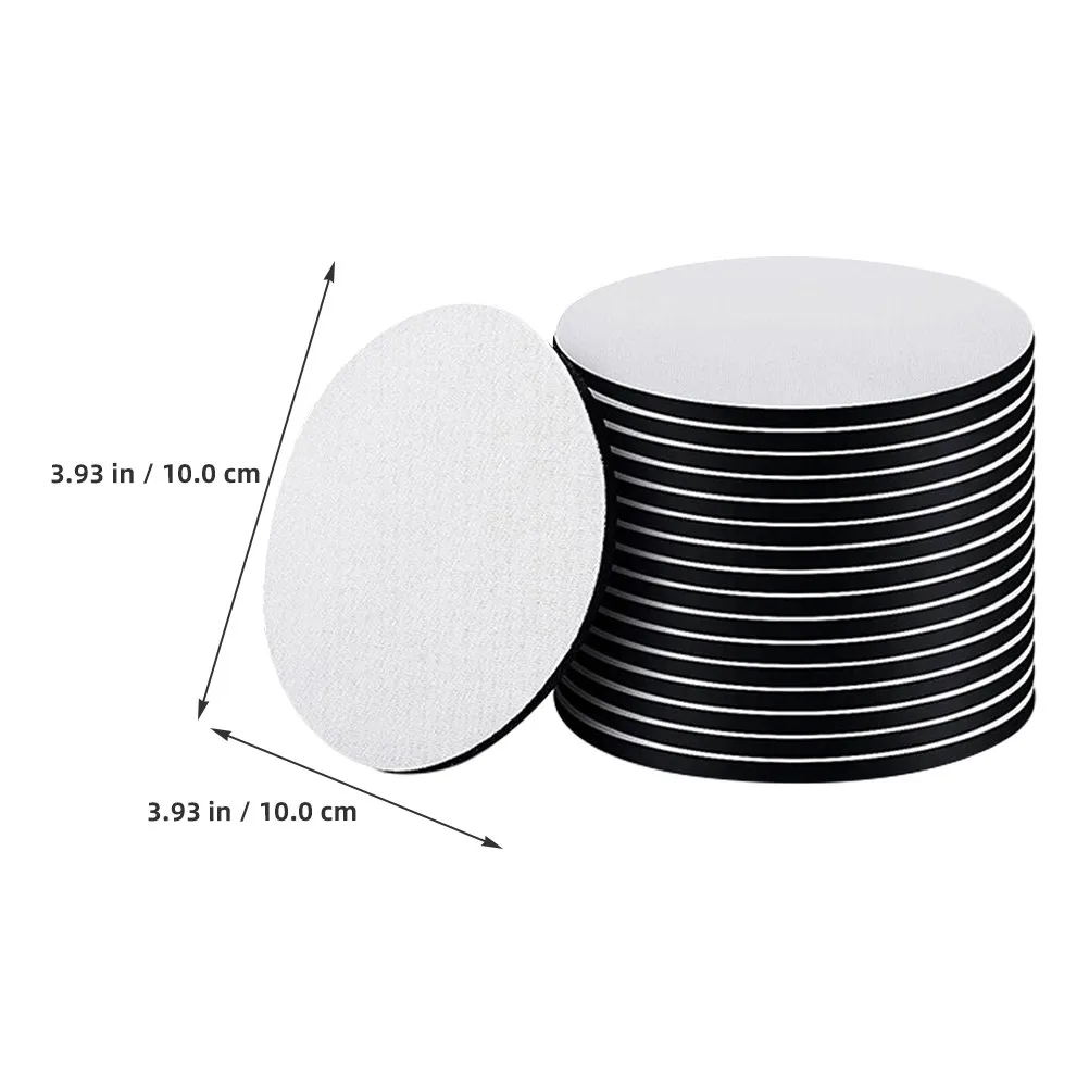 50Pcs Sublimation Coasters Blank Round Neoprene Heat Resistant Cup Mat DIY Sublimation Crafts for Car Cup Holder and Office