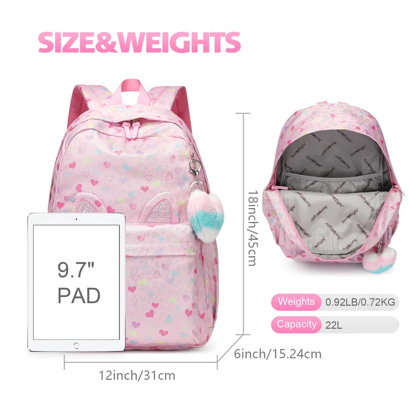 SUN EIGHT Large Capacity Teenagers Girl Backpack High Density Waterproof School Bags