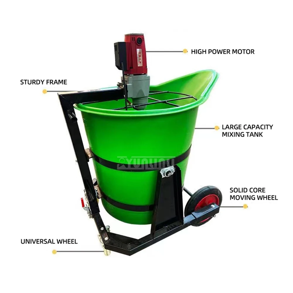 Small cement mixer duckbill plastic mixing bucket gypsum self leveling electric grouting material mixing machine