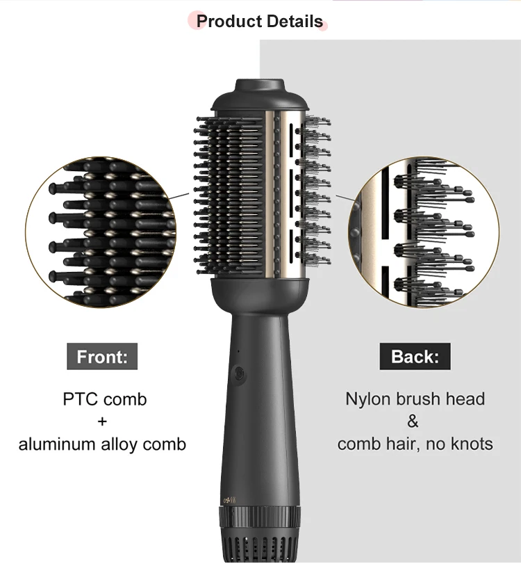 وصل حديثًا لعام 2023 مُكثَّف شعر بخطوة واحدة بالإضافة إلى 2.0 وفرشاة هواء ساخنة باللون الأسود والذهبي