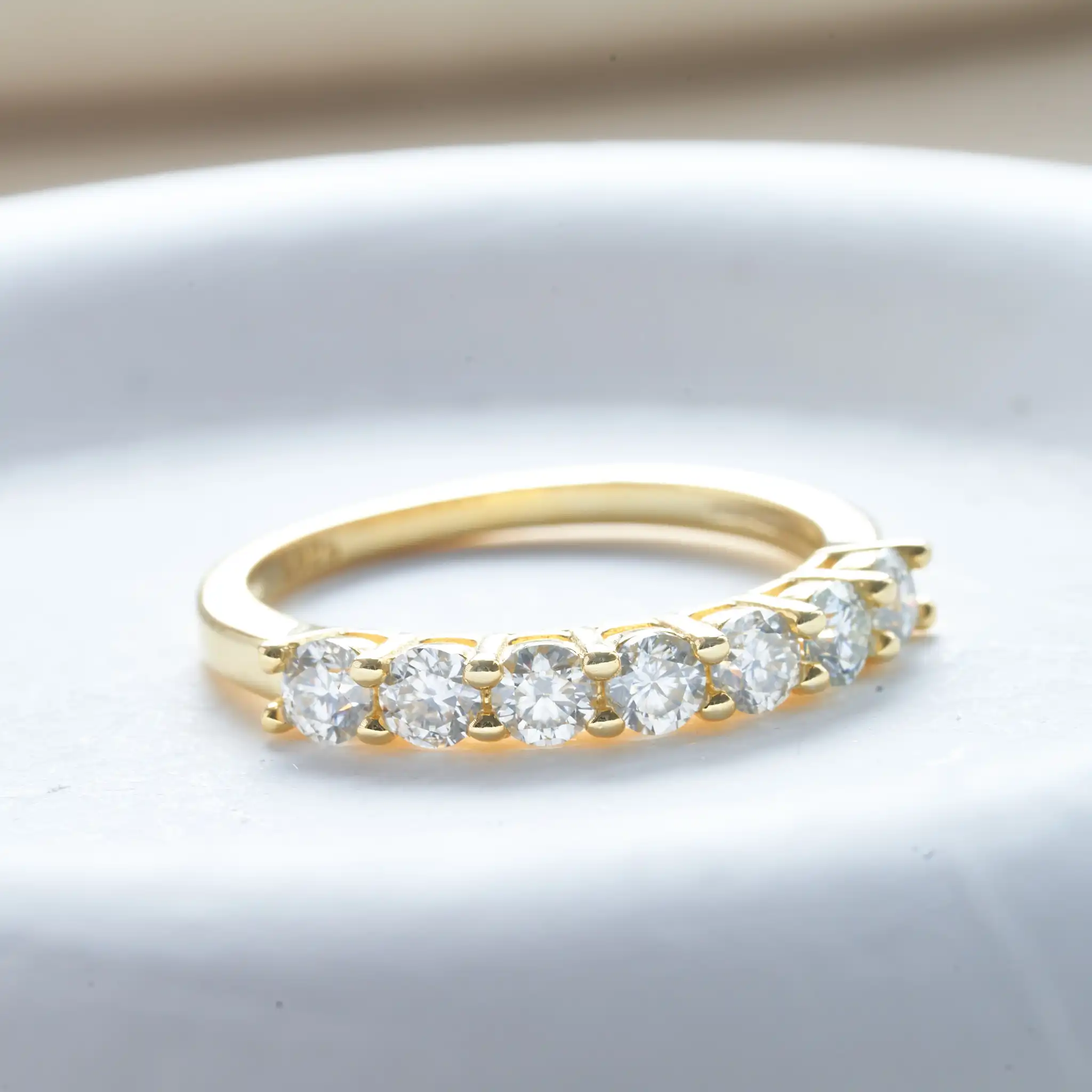 Moissanit-Ring aus 925 Sterling Silber mit Weißgold-Beschichtung, Vollbesetzter Diamant-Ewigkeitsring, Verlobungs- und Eheringe für Damen – Detail 7