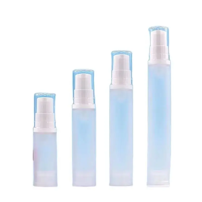 

50pcs White Lotion Airless Bottle 5ml 10ml 15ml Cosmetic Packaging Refillable Bottles Empty Frost Plastic Sample Vacuum Bottle
