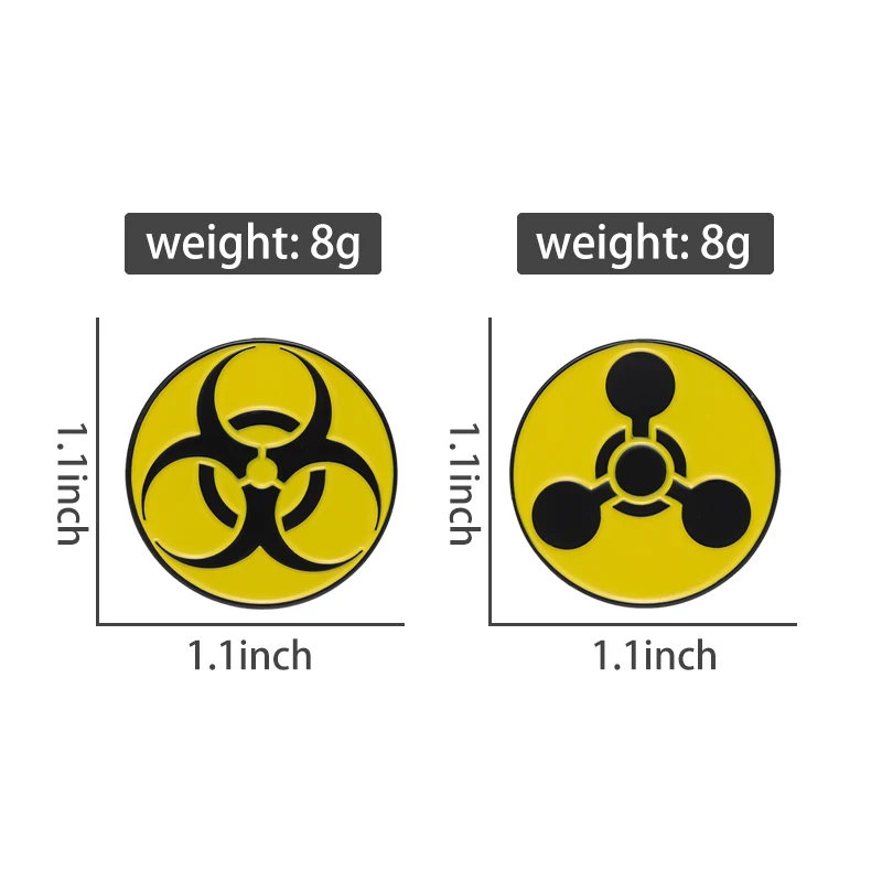 Radioactive Sign Brooch Radiation Symbol Nuclear Enamel Pin Attention! Backpack Metal Badges Lapel for Jewelry Accessories