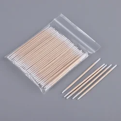 100PCS 7CM Disposable Cotton Swab Makeup Swab Eyelash Extension Glue Removing Tools Multifunctional Double Headed Makeup Swab