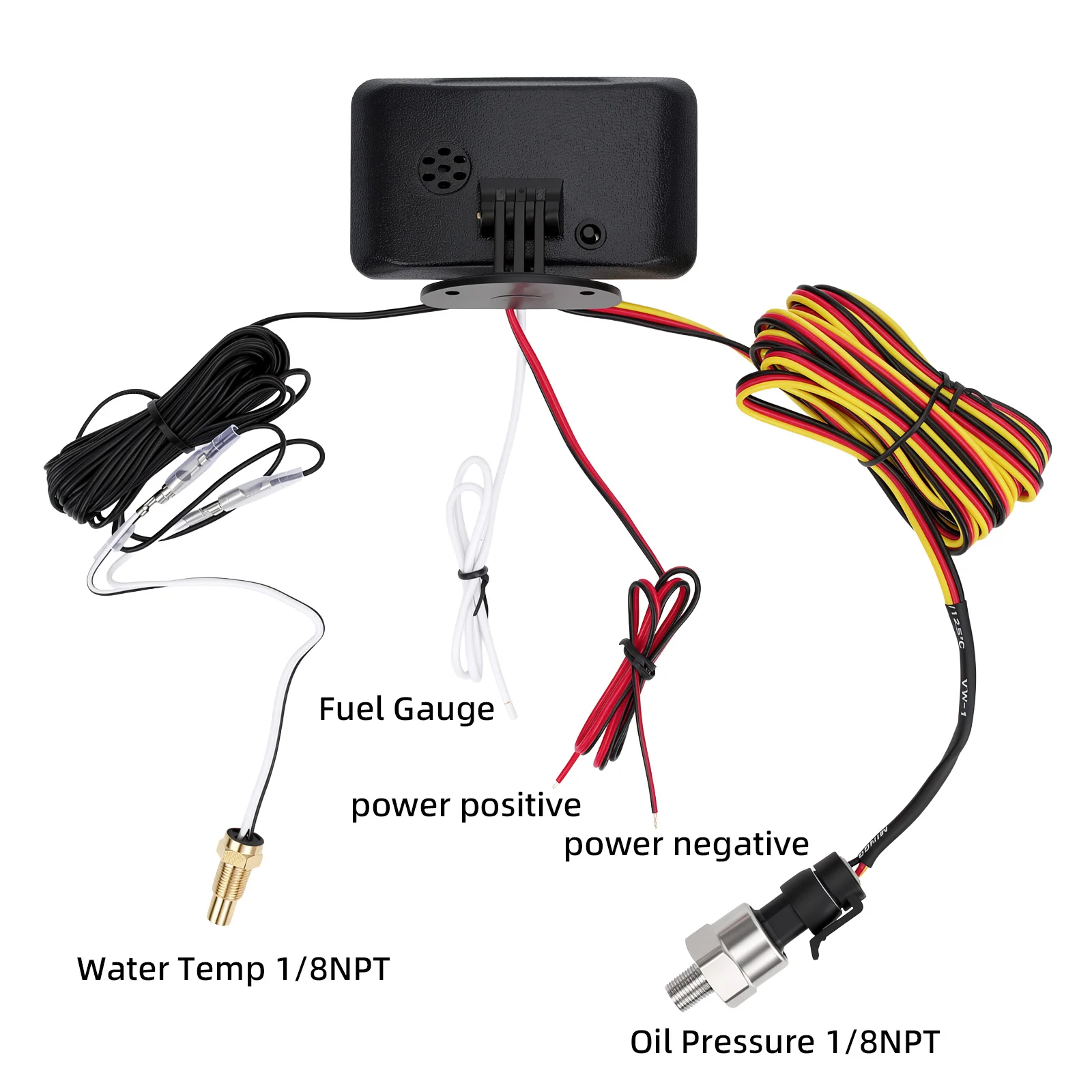 4-in-1-LCD-Auto, digital, Wassertemperatur, Öldruck, Voltmeter, Volt, Kraftstoffanzeige, Alarmanzeige mit 100–575 mm Sensor – Detail 20