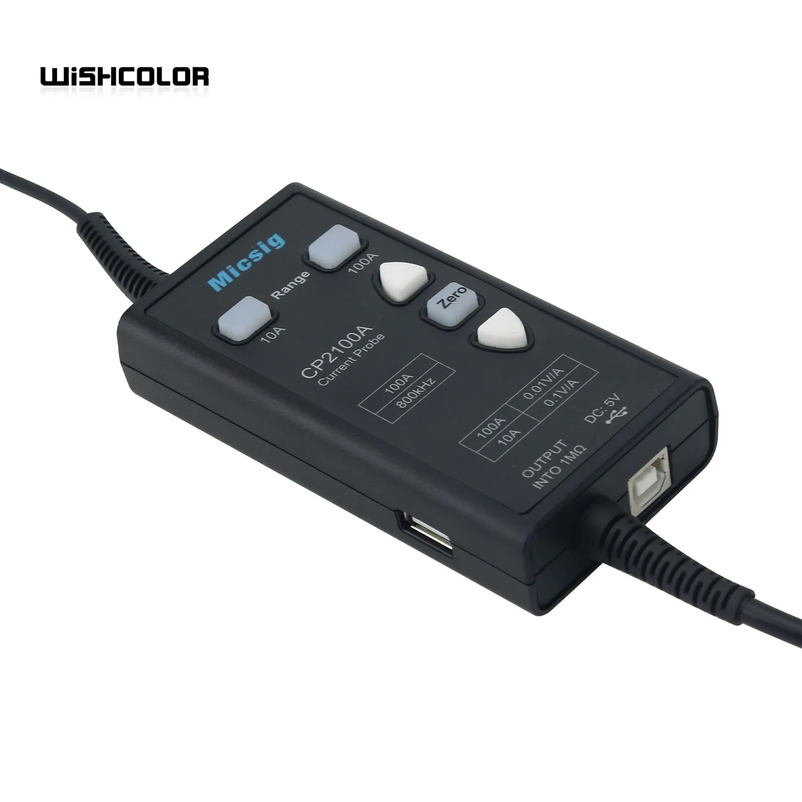 Micsig CP2100A 800 كيلو هرتز 10A/100A التيار المتناوب تيار مستمر التحقيق الحالي USB بالطاقة لراسم الذبذبات مع واجهة BNC