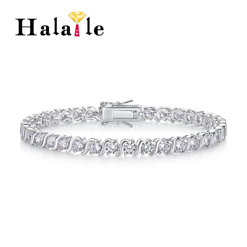 

Halaile D Color Moissanite S925 Sterling Silver Sparkly Bracelet with GRA Hot sale Fine Jewelry Trendy Elegant Gift for Women