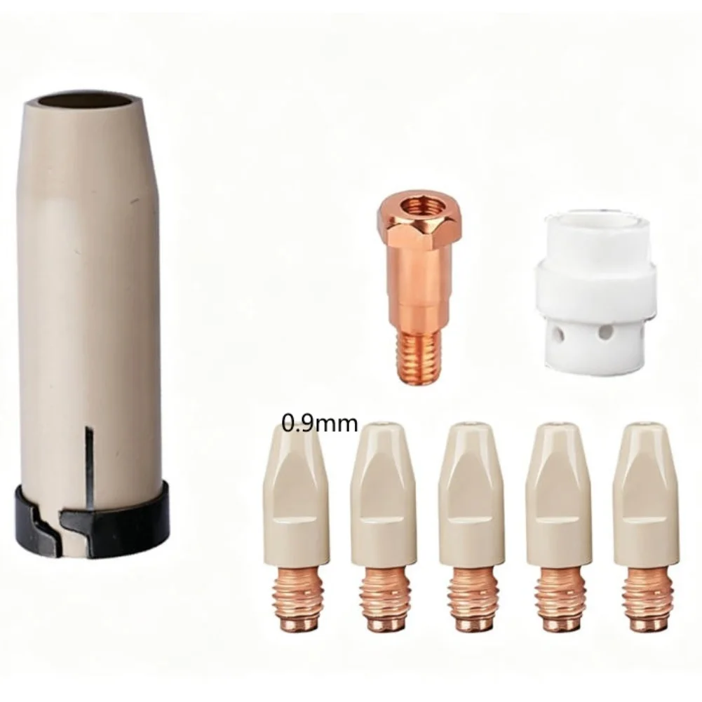 8 Piece 36KD Accessories Kit with Contact Tips Gas Nozzle Diffuser Tip Holder and Conductive Rod for GMAW Process Support