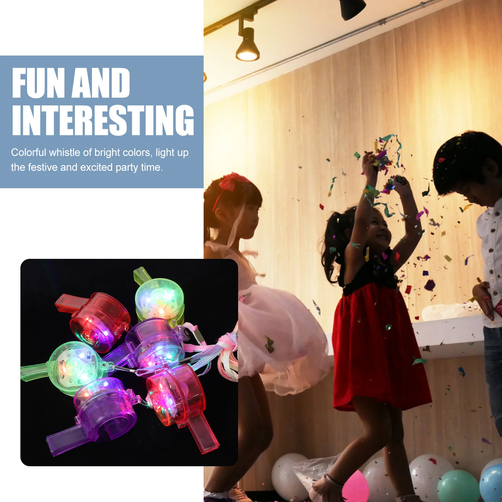 

24Pcs Light Up Whistle Colorful Glow Party Cheering Prop for Festival Birthday Night Atmosphere Plastic Whistle