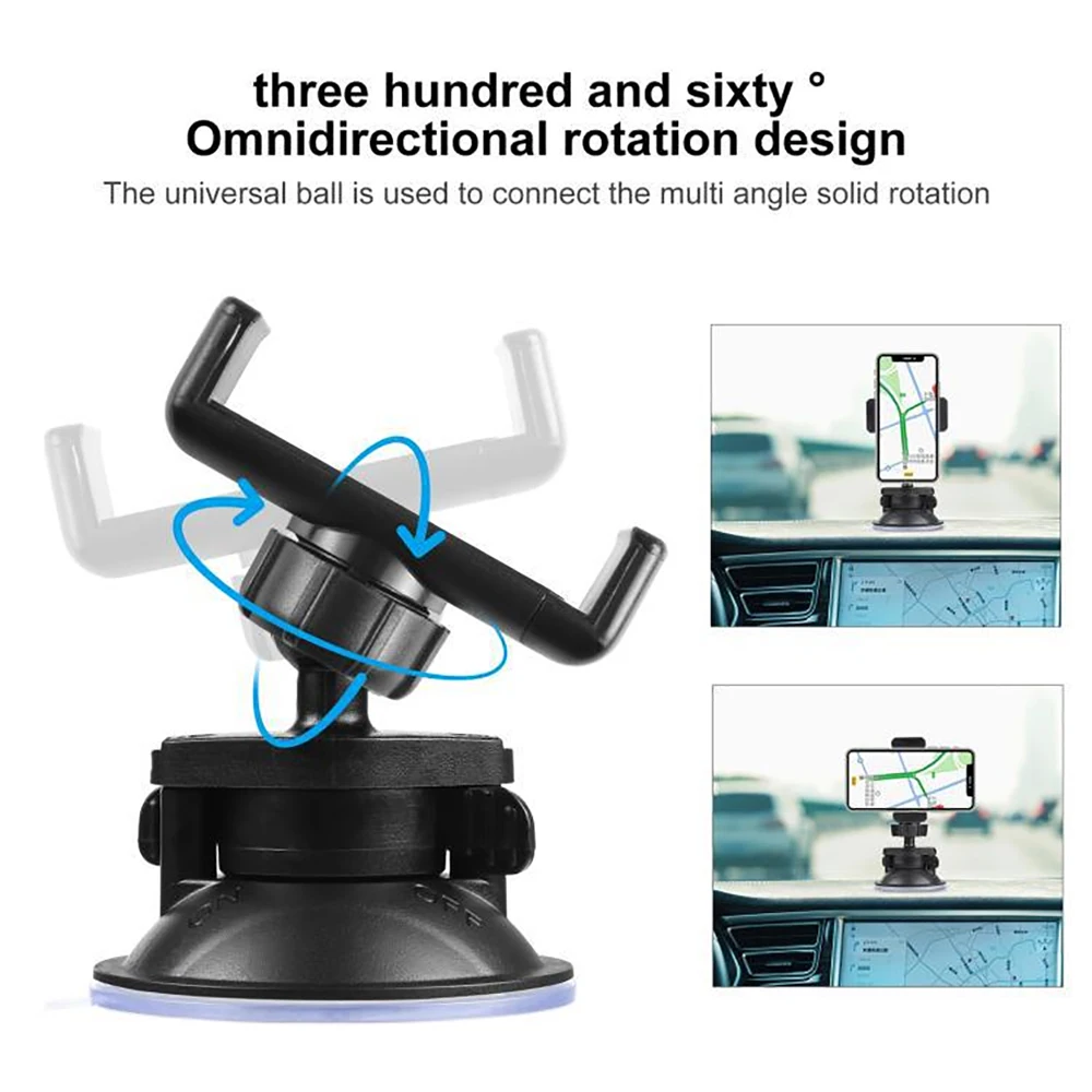 

Вращающийся на 360 градусов кронштейн-держатель на присоске для сотового телефона для iPhone, Galaxy и других смартфонов