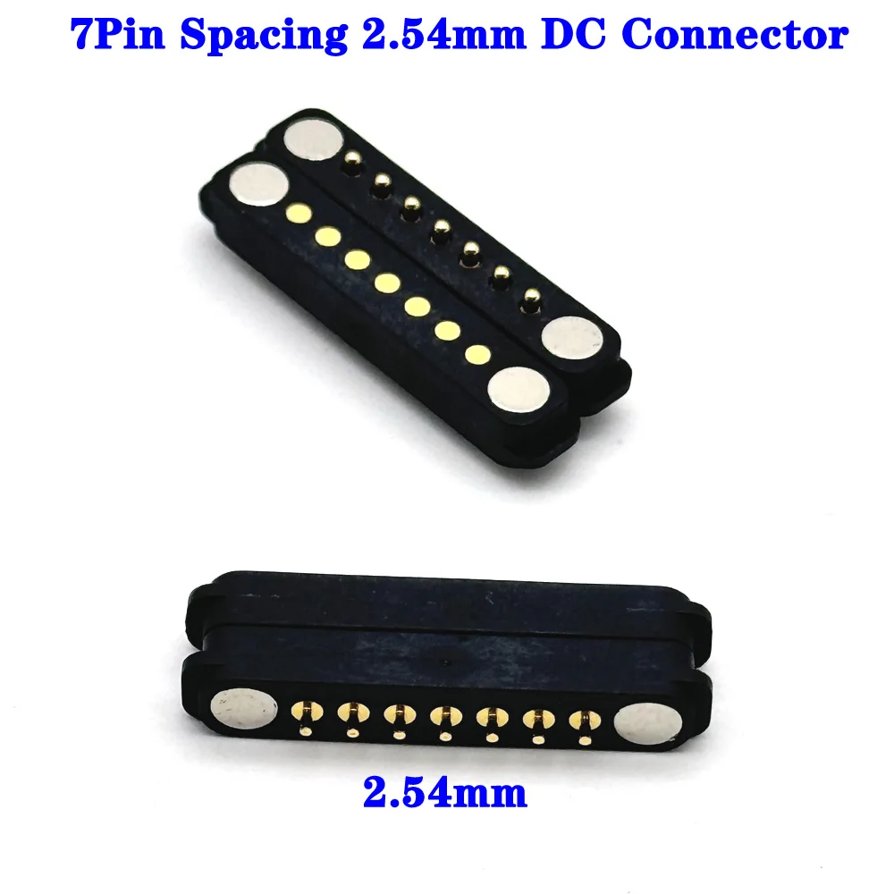 

1Pair 7Pin Magnetic Pogo Pin Connector 7 Pogopin Male Female 2.54 MM Spring Loaded DC Magnet Connector Power Socket