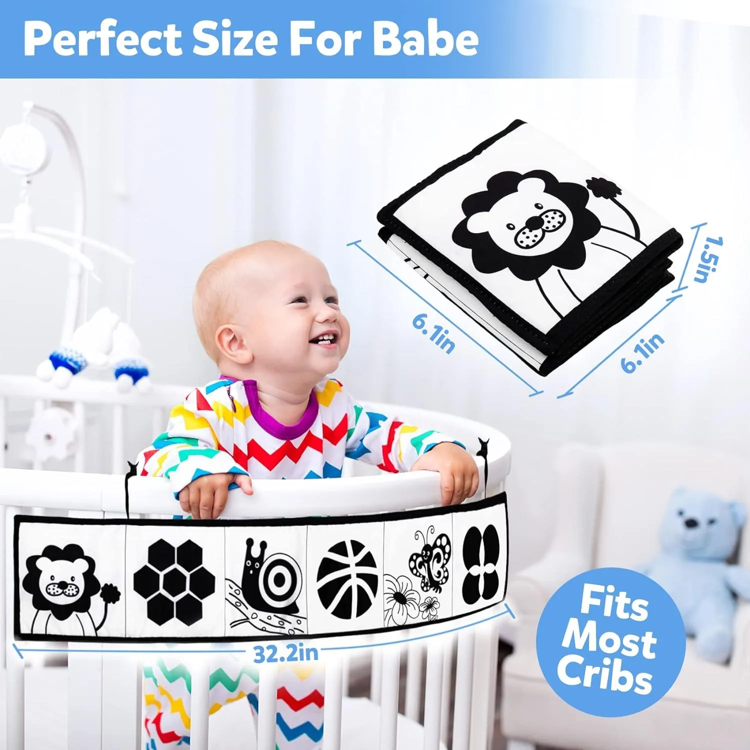 黒白の高コントラストソフトクロスブック感覚紙おもちゃ早期教育お腹時間新生児幼児男の子女の子幼児