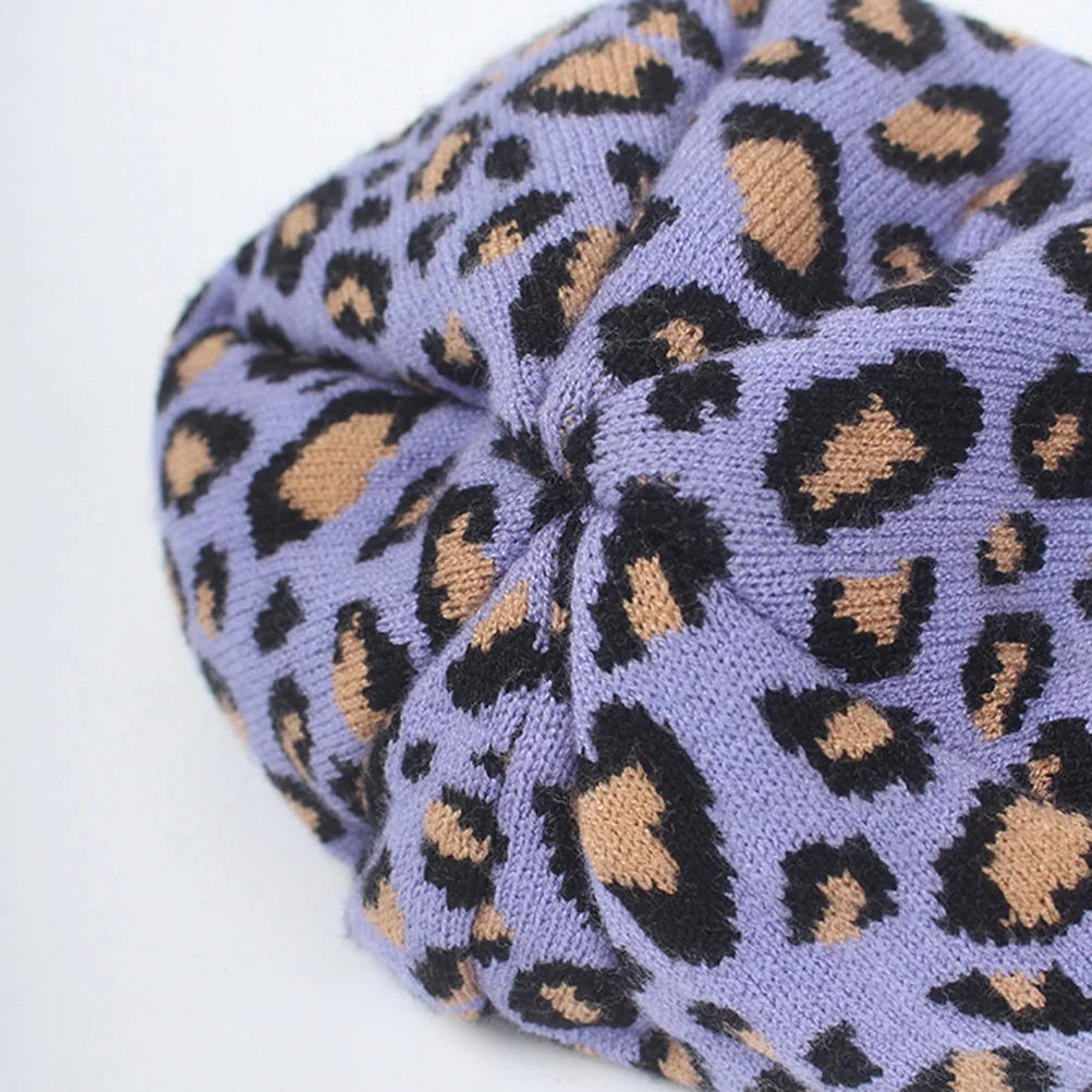 

Warm Knitted for Women Winter Beanie Leopard Print Soft Stretchy One Size Fits Winter Hat Most Outdoor Travel Gift