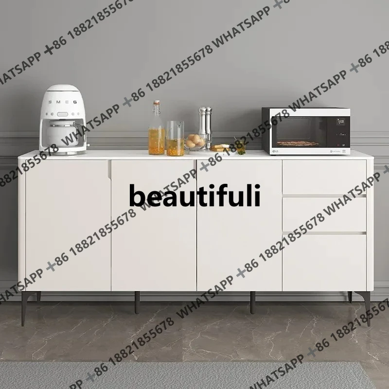 Solid wood slate dining side cabinet Italian minimalist locker against the wall Modern simplicity