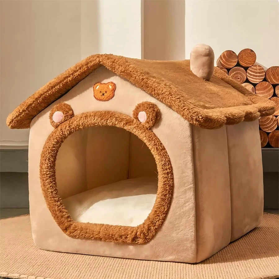 NONE Faltbares Haustierhaus, abnehmbares, waschbares Katzenhaus, Welpenhöhlensofa, Haustierbetthaus für extra kleine Hunde und kleine und mittelgroße Katzen 3