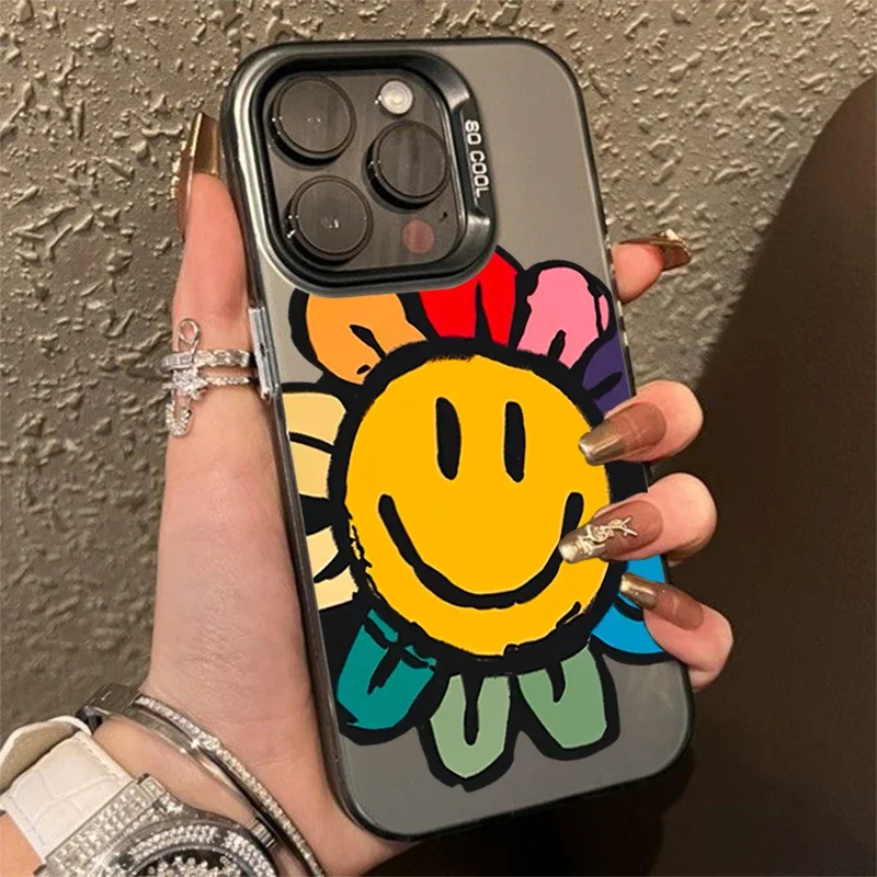 Case For Xiaomi Redmi Note 14 13 12 11 Pro Plus 5G 12S 11S 11 10S Redmi 13C 14C Floral Pattern Sun Smile Face Design Phone Cover image 2