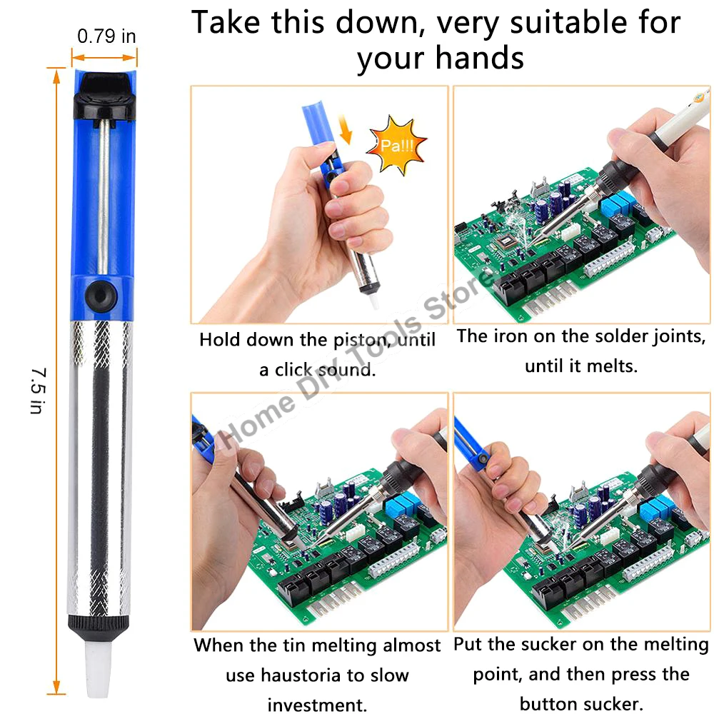 60W Electric Soldering Iron 200-450°C Adjustable Temperature Welding Solder Rework Station Heat Pencil Tips Repair Tool