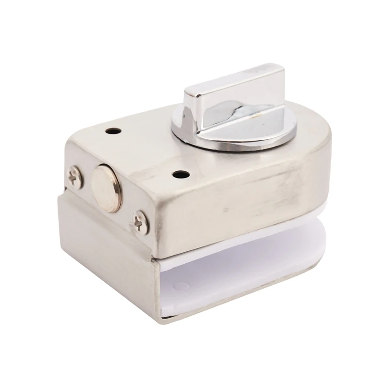 Glass Sliding Door Latch Lock Non-Apertured Stainless Steel Glass Door Lock For Shower Room Bathroom Accessories