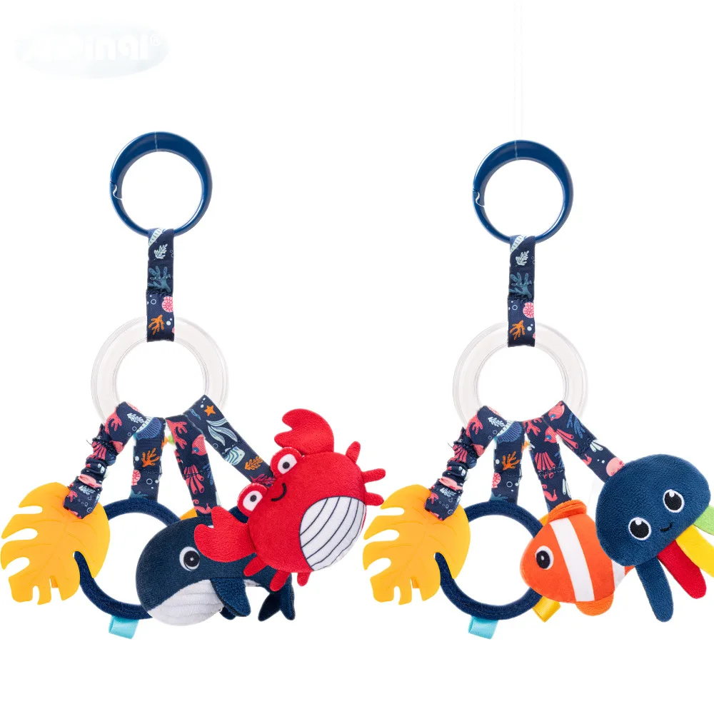 Gomma da dentizione masticabile, appendiabiti per animali marini, appendiabiti per carrozzina, appendiabiti morbido e carino, giocattolo lenitivo