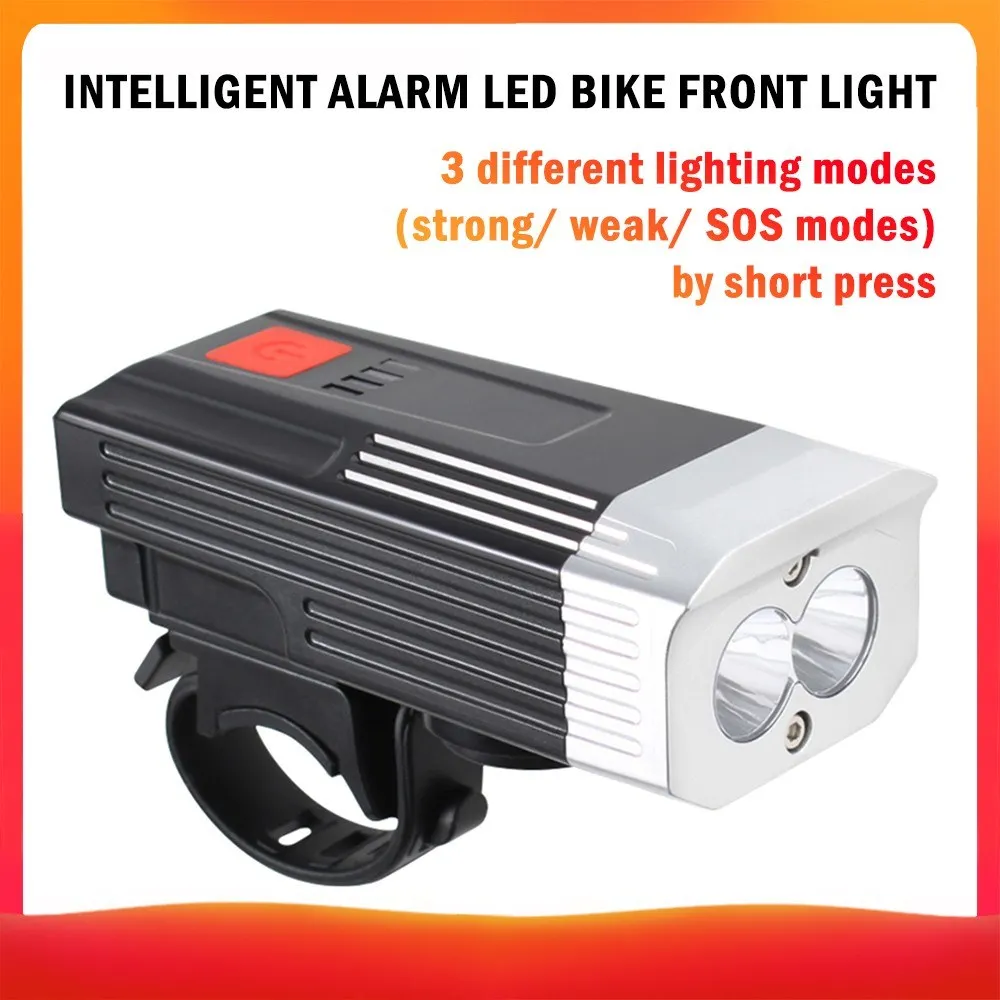 Rechargeable Bike Front Light Lamp Double Adjustable Setting 3 Lighting Modes Water Resistance for Outdoor Use