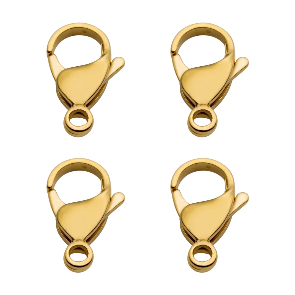 25pcs Stainless Steel Gold Plated Lobster Clasps Hooks 9/10/12mm End Clasps Connectors For Necklace Chain DIY Jewelry Findings