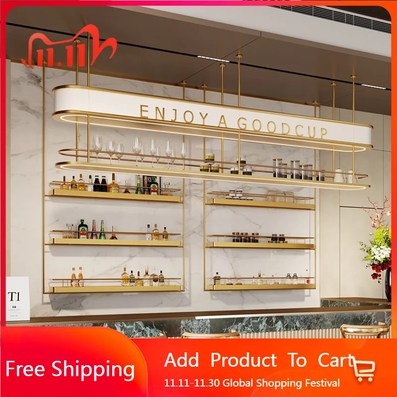 벽 마운트 디스플레이 와인 캐비닛 스토리지 위스키 럭셔리 외부 와인 캐비닛 현대 서 나무 Vinoteca 바 장식