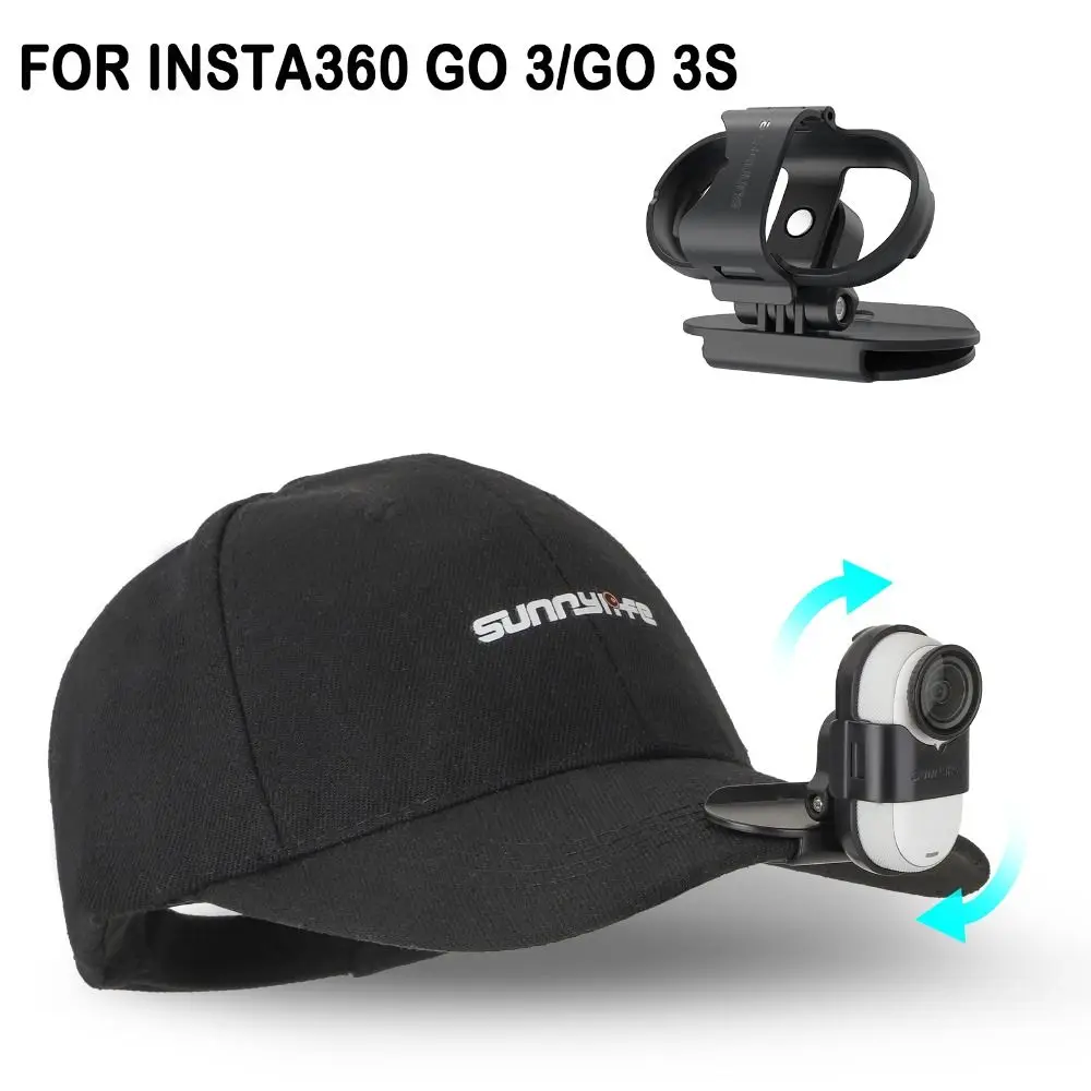 Quick Release Cap Easy Clip Mount 360 Rotation Accessories Hat Clip Action Camera Frame Fixed Holder for Insta360 GO 3/GO 3S