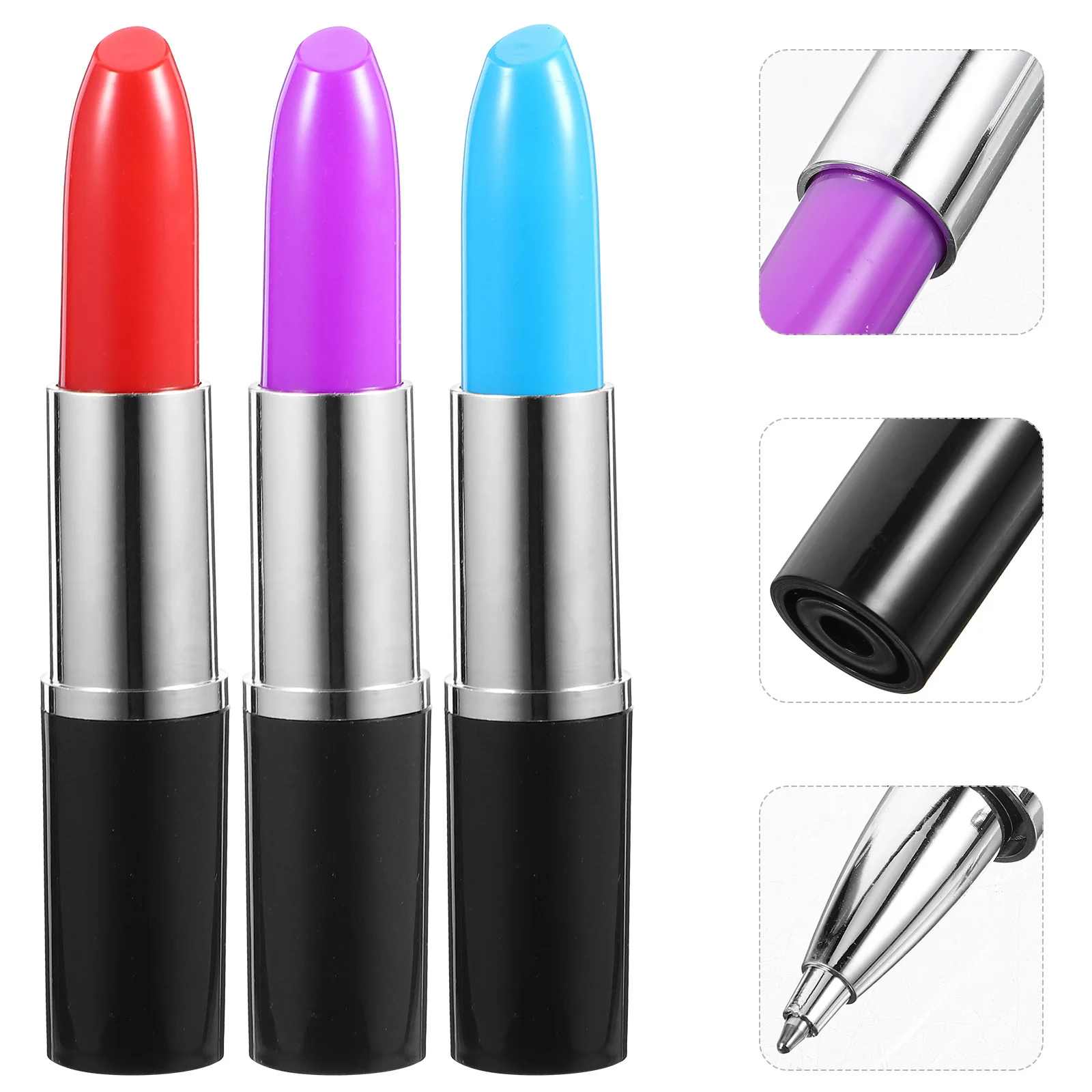 

24Pcs Lipstick Ball-Point Pen Premium Material Quick Dry Ink Lipstick Sign Pen for Wedding Office School