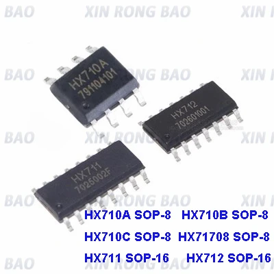 5pcs SOP-8 Digital Temperature Sensor IC HX710A HX710B HX710C HX71708 HX711 HX712 SOP-16 Chip for Temperature Measurement