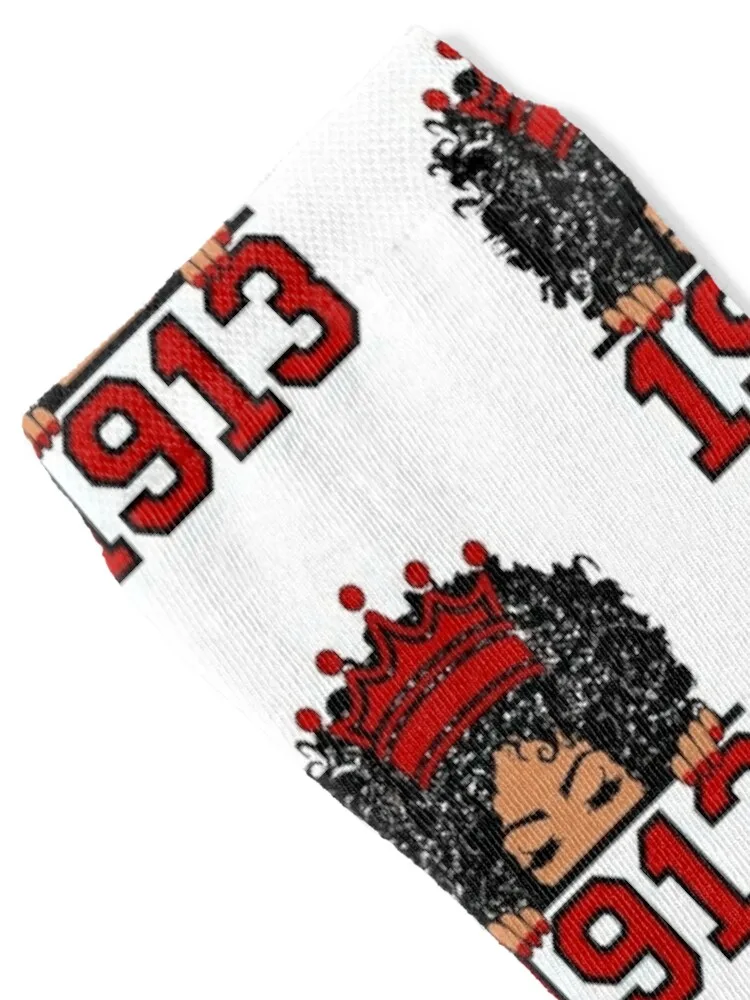 Deltas African 1913 Sorority Crown Afro Hair Socks funny gifts hiphop Woman Socks Men's