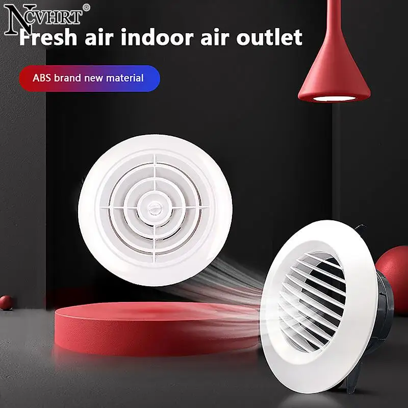 ABS Air Vent Grille Louver Kitchen Bath presa d'aria sistema fresco copertura di ventilazione dell'aria regolabile condotto rotondo foro per parete del soffitto