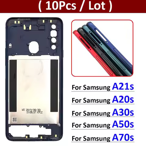 10Pcs, Housing Middle Frame Bezel Middle Plate Cover For Samsung A21s A20s A30s A50s A70s Replacement Repair Parts