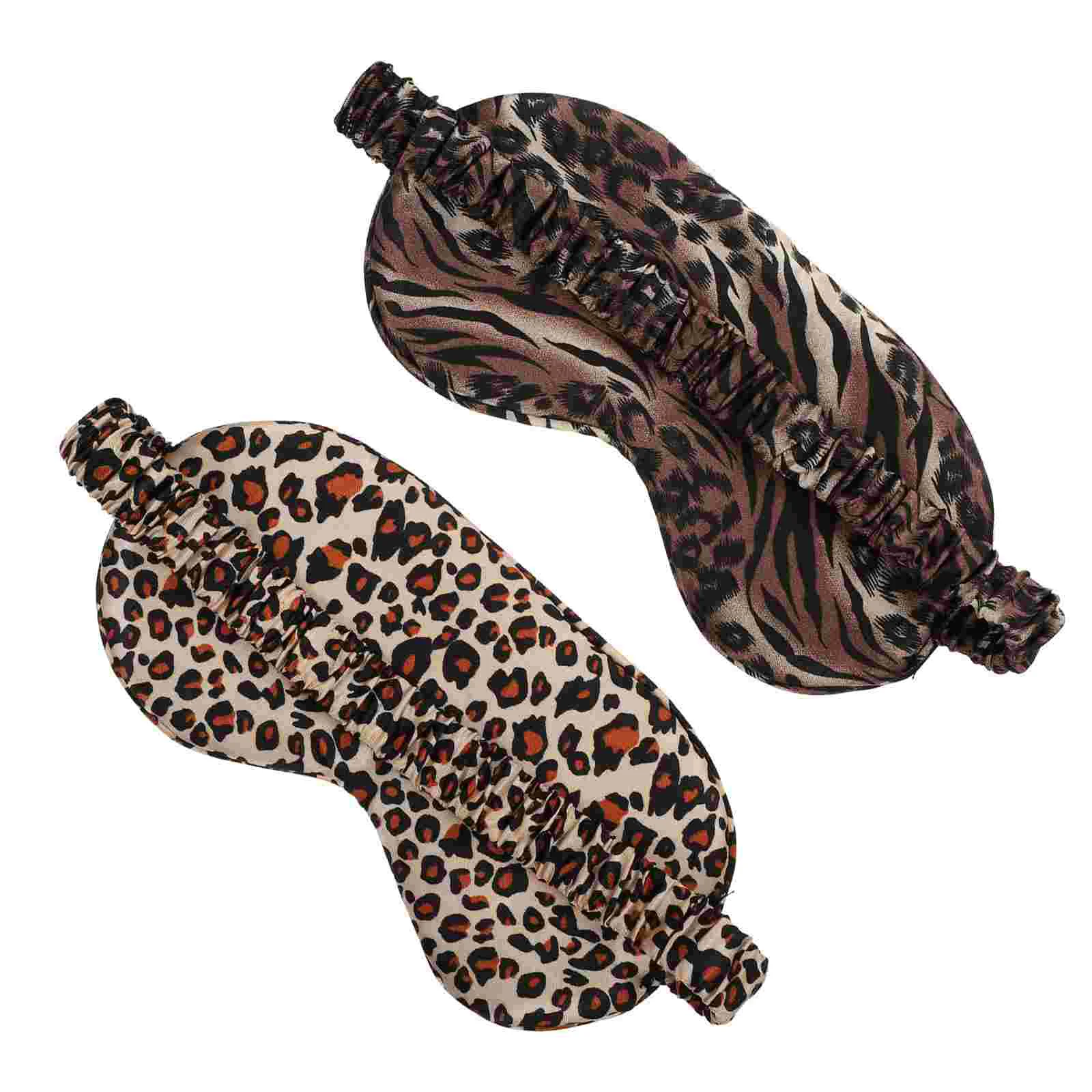 

2 Pcs Faux Silk Eye Mask Adjustable Cover Cordless Shade Comfortable Portable Protector Lightproof Man Elastic