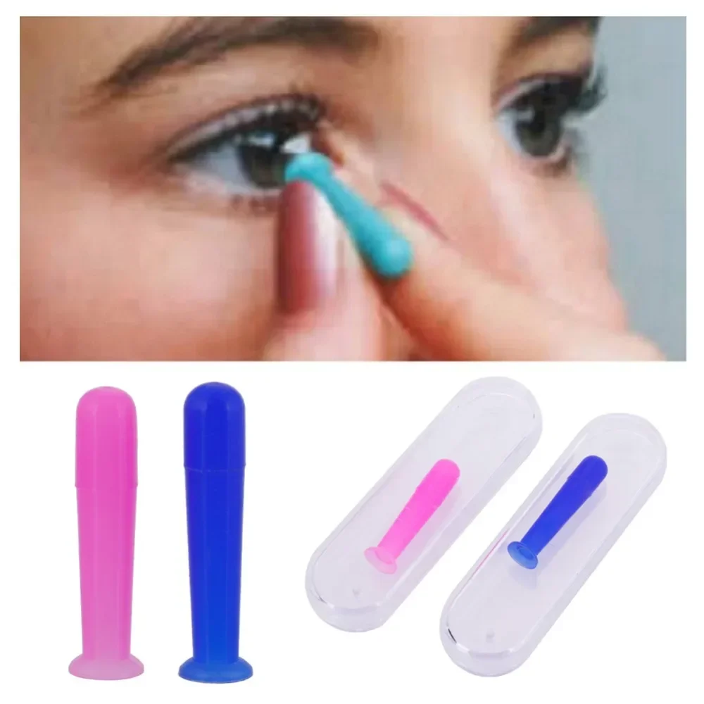 2Pcs/5Pcs Lot Men Women Handy Silicone Contact Lenses Small Suction Cups Stick for Mini Contact Lens Inserter Remover Tool