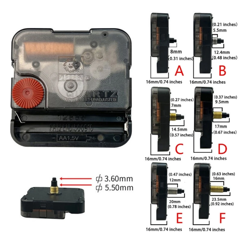 Quiet Operations Long Shafts Clockworks 31mm Quartzs Wall Clock Movement Mechanism for Wall Clock